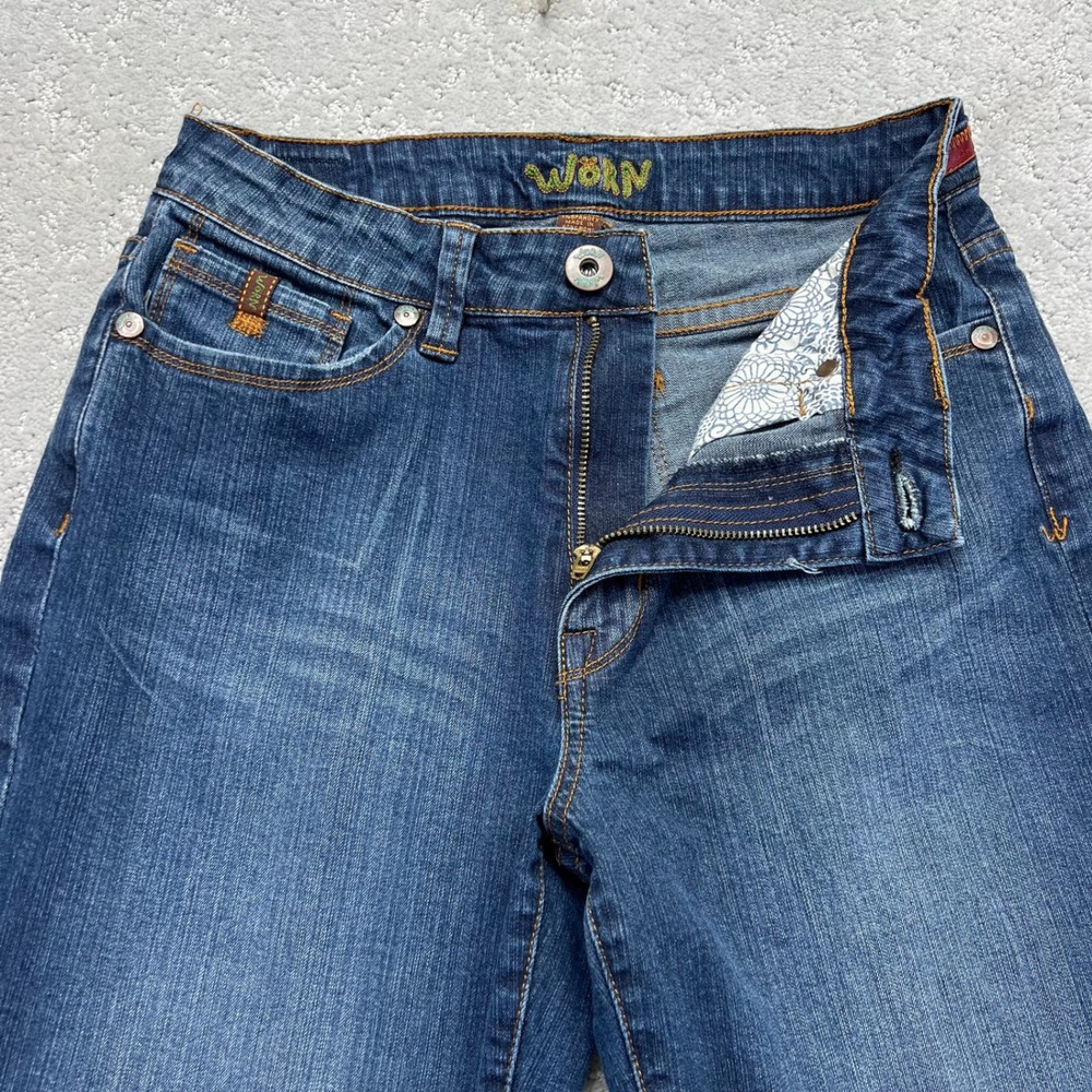 Worn Brand Jeans Womens Size 8‎ Blue Denim Stretch Wide Leg Bootcut Y2K